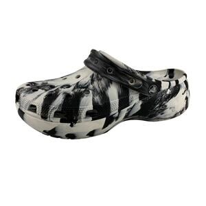 Crocs Women's Black & White Tie Dye Shoes Size 10